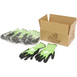 Van Zyverden Gardening Gloves VZ logo Green Orange 6 Pairs - glamourwo.com | ladies' apparel & accessories & shoes | Online