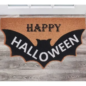 VCNY Home Bat Halloween Coir Outdoor Doormat, 18" x 30" - glamourwo.com | ladies' apparel & accessories & shoes | Hot