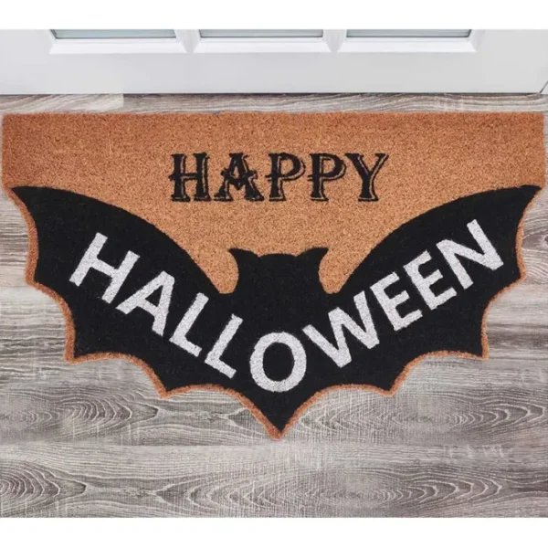 VCNY Home Bat Halloween Coir Outdoor Doormat, 18" x 30" - glamourwo.com | ladies' apparel & accessories & shoes | Hot