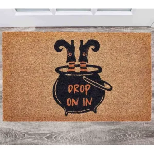 VCNY Home Drop On In Halloween Coir Outdoor Doormat, 18" x 30" - glamourwo.com | ladies' apparel & accessories & shoes | Fashion
