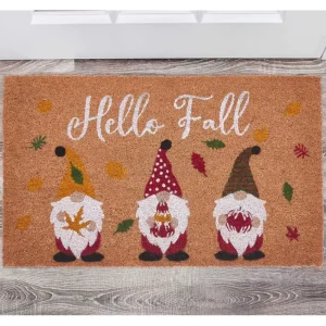 VCNY Home Hello Fall Gnome Coir Outdoor Doormat, 18" x 30" - glamourwo.com | ladies' apparel & accessories & shoes | Store