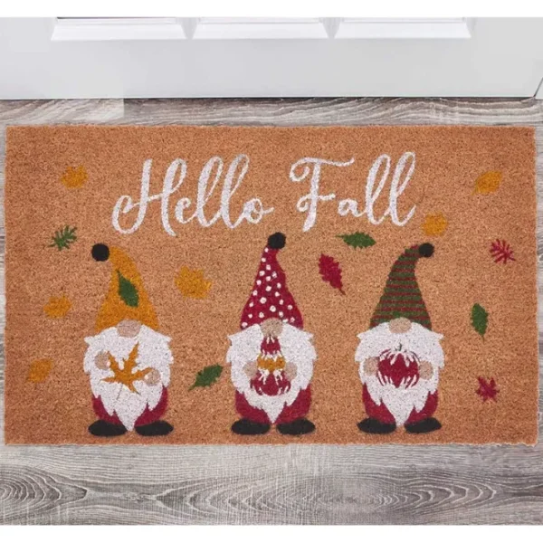 VCNY Home Hello Fall Gnome Coir Outdoor Doormat, 18" x 30" - glamourwo.com | ladies' apparel & accessories & shoes | Store