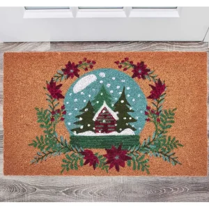 VCNY Home Snowglobe Christmas Coir Outdoor Doormat, 18" x 30" - glamourwo.com | ladies' apparel & accessories & shoes | Store