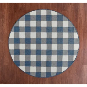 Veranda Living 77" Round Buffalo Check In/Outdoor Reversible Rug - glamourwo.com | ladies' apparel & accessories & shoes | Discount