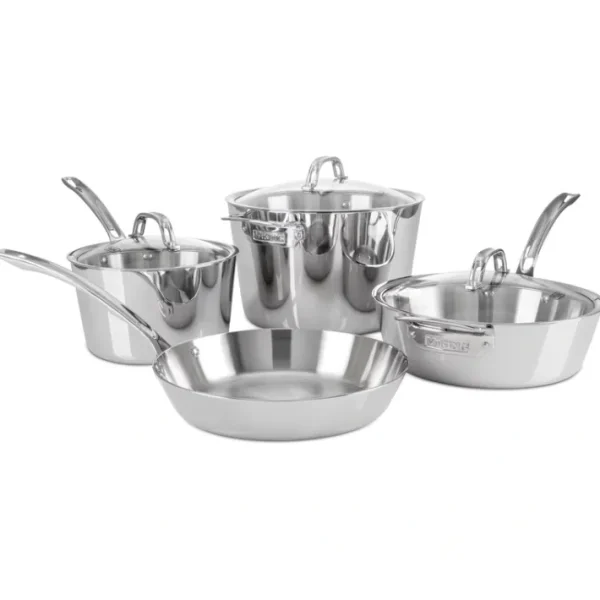 Viking Contemporary 7-Piece Stainless Steel Cookware Set - glamourwo.com | ladies' apparel & accessories & shoes | Clearance