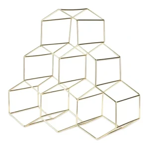 Viski Gold Geo Counter Top Wine Rack - glamourwo.com | ladies' apparel & accessories & shoes | Clearance
