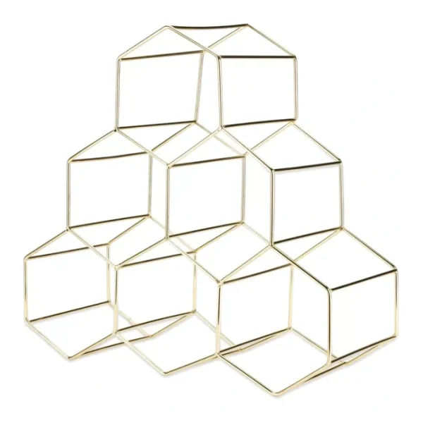 Viski Gold Geo Counter Top Wine Rack - glamourwo.com | ladies' apparel & accessories & shoes | Clearance