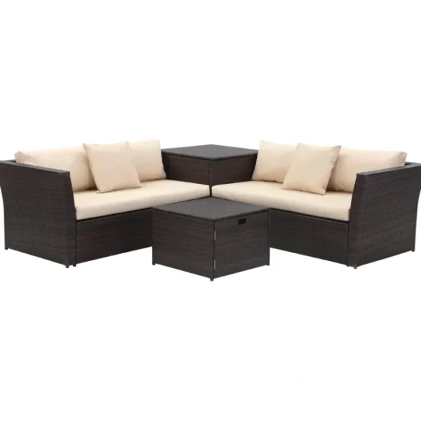 Welch Outdoor 4-Pc Living Sectional Set W/Storage by Safavieh - glamourwo.com | ladies' apparel & accessories & shoes | Cheap