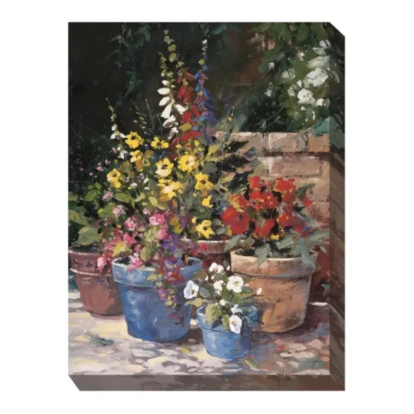 West of the Wind Blue Pots Outdoor Canvas Art 3x40 - glamourwo.com | ladies' apparel & accessories & shoes | Discount