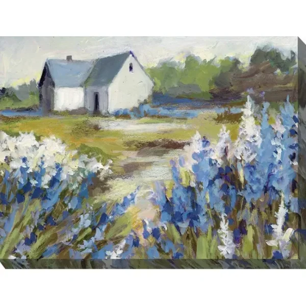 West of the Wind Meadow Blue Barn Outdoor CanvaArt 40x30 - glamourwo.com | ladies' apparel & accessories & shoes | Fashion