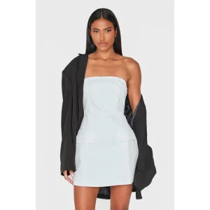 White Bandeau Pocket Detail Shift Dress - glamourwo.com | ladies' apparel & accessories & shoes | New