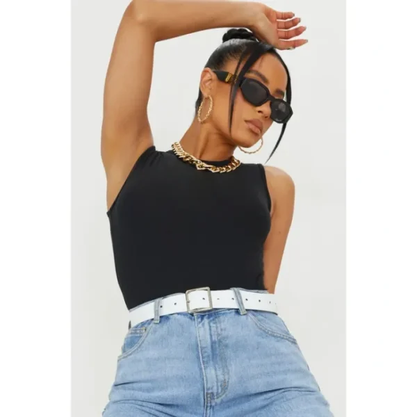 White Basic Square Buckle Belt - glamourwo.com | ladies' apparel & accessories & shoes | Shop