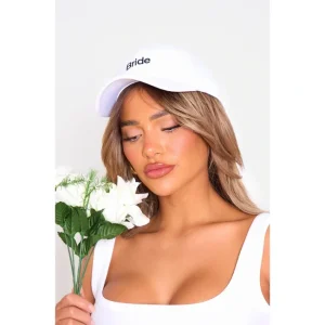 White 'Bride' Cap | Accessories - glamourwo.com | ladies' apparel & accessories & shoes | Flash Sale