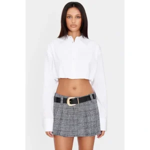 White Bubble Hem Shirt - glamourwo.com | ladies' apparel & accessories & shoes | Online