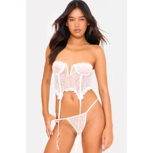 White Lace Frill Underwired Corset - glamourwo.com | ladies' apparel & accessories & shoes | Fashion