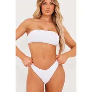 White Mix & Match Crinkle Thong Bikini Bottoms - glamourwo.com | ladies' apparel & accessories & shoes | Shop