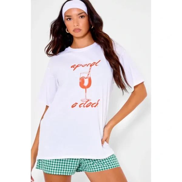 White O Clock Oversized T Shirt | Tops - glamourwo.com | ladies' apparel & accessories & shoes | New