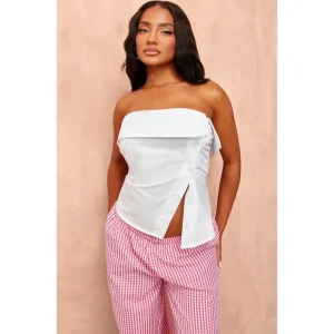 White Off The Shoulder Asymmetric Shirt - glamourwo.com | ladies' apparel & accessories & shoes | Online