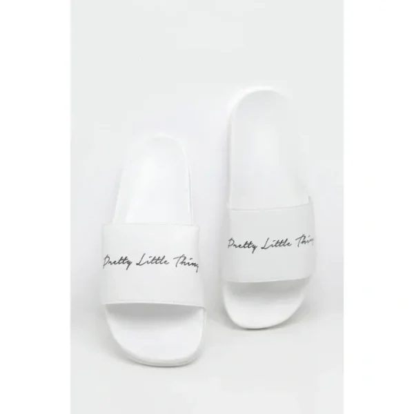 White PrettyLittleThing Slider | Shoes - glamourwo.com | ladies' apparel & accessories & shoes | Cheap