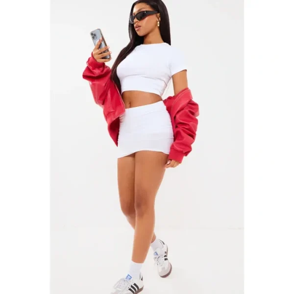 White Slinky Basic Low Rise Mini Skort - glamourwo.com | ladies' apparel & accessories & shoes | Cheap