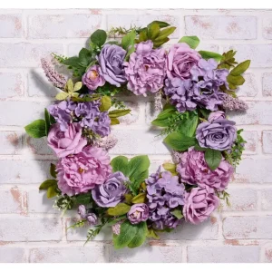 Wicker Park 24" Faux Rose and Hydrangea Wreath - glamourwo.com | ladies' apparel & accessories & shoes | Store