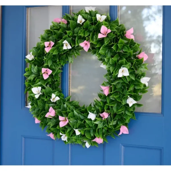 Wicker Park Faux Bougainvillea 21" Wreath - glamourwo.com | ladies' apparel & accessories & shoes | Sale