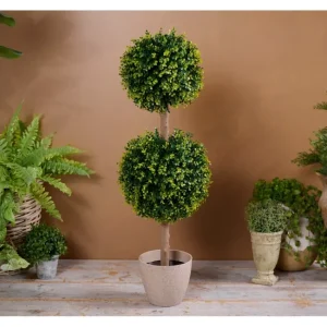 Wicker Park Indoor/Outdoor Long Boxwood 2-Sphere Topiary w/ Pot - glamourwo.com | ladies' apparel & accessories & shoes | Sale