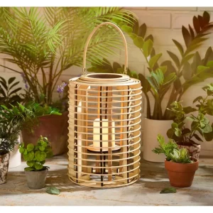 Woven 19" Indoor/Outdoor Lantern with LED Candle by Bobby Berk - glamourwo.com | ladies' apparel & accessories & shoes | Shop