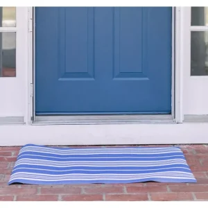 25" x 40" Blue Nautical Stripe Outdoor Safe Layering Mat by Lauren McBride - glamourwo.com | ladies' apparel & accessories & shoes* Shop