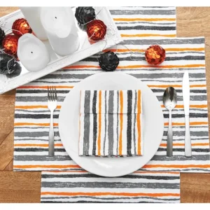 18" x 18" Halloween Stripe Napkin Set 6 by Valerie - glamourwo.com | ladies' apparel & accessories & shoes* Discount