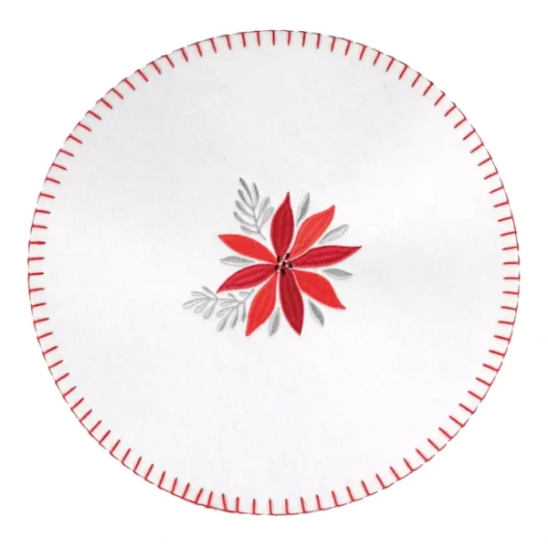 14" x 14" Poinsettia Felt Round Placemat - glamourwo.com | ladies' apparel & accessories & shoes* Hot