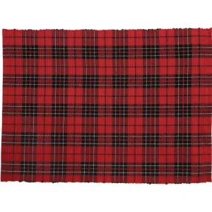 13" x 19" Red Black Plaid Placemat Set of 6 byValerie - glamourwo.com | ladies' apparel & accessories & shoes* Cheap