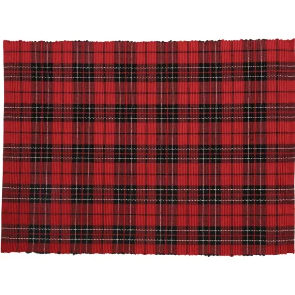 13" x 19" Red Black Plaid Placemat Set of 6 byValerie - glamourwo.com | ladies' apparel & accessories & shoes* Cheap