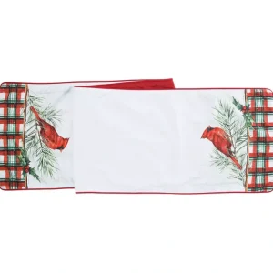 13" x 72" Woodland Cardinal Plaid Table Runner by Valerie - glamourwo.com | ladies' apparel & accessories & shoes* Sale